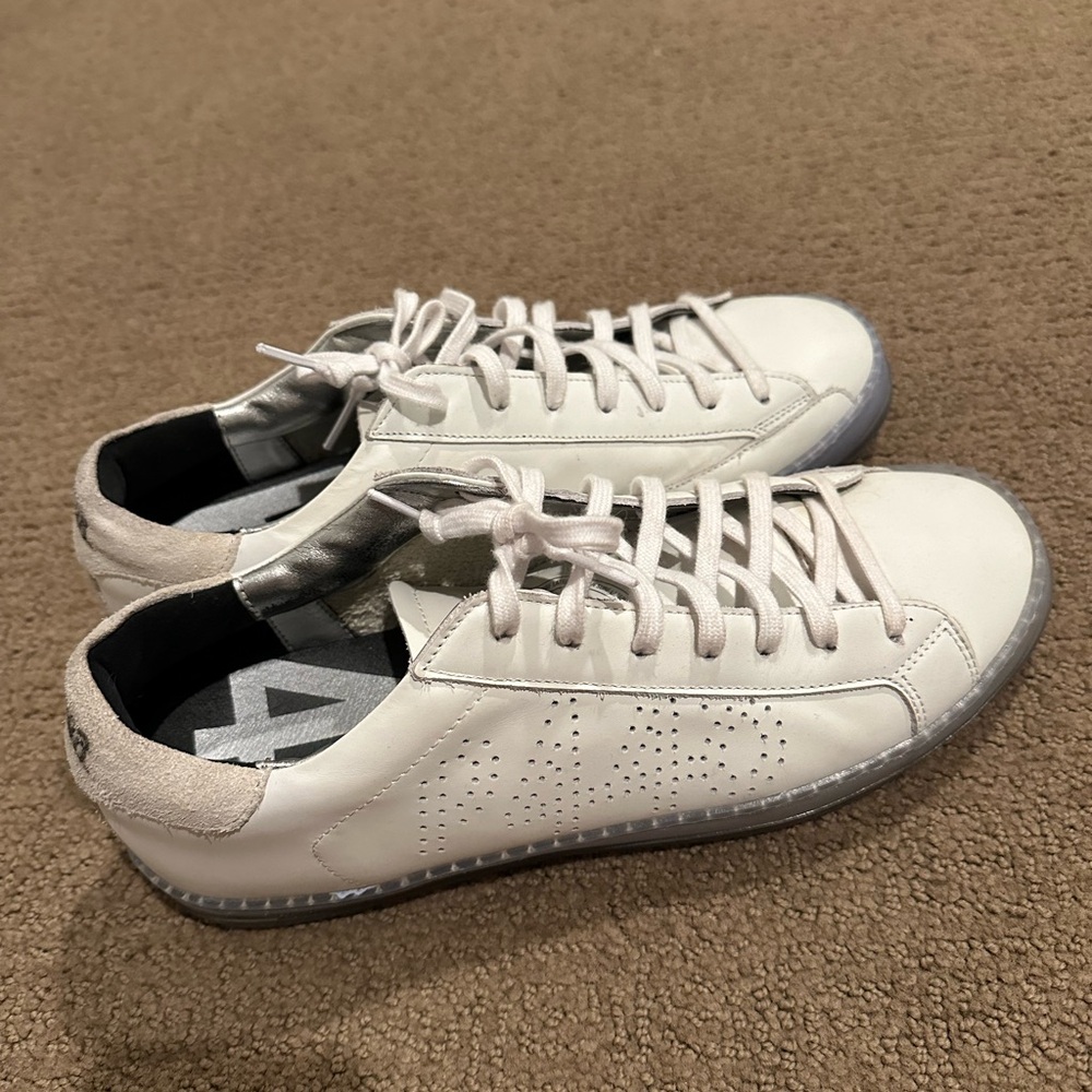 P448 White Sneakers with Blue Sole